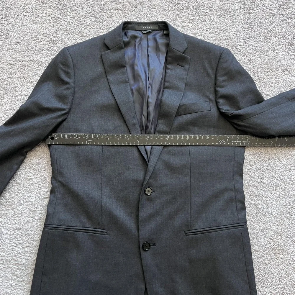 Indochino Luxury Suit Jacket Mens 40 Gray Wool Cashmere Two Button Notch Lapel